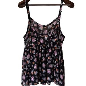 Torrid Sheer Floral Sleeveless Top Size 1 (14/16)